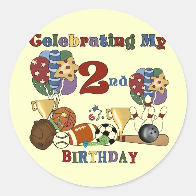 Pegatina Redonda Loco para los deportes camisetas y regalos de 2º c (Anverso)