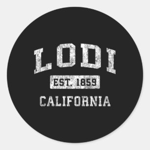 Pegatina Redonda Lodi California Ca Estableció Deportes