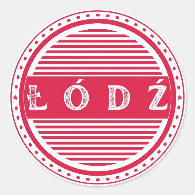 Pegatina Redonda Lodz City Pride Emblem – Polish Identity (Anverso)