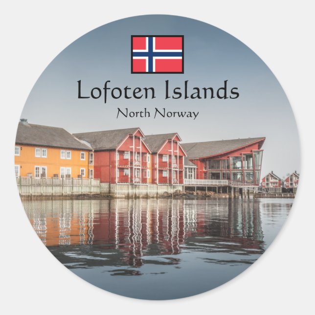 Pegatina Redonda Lofoten Souvenir (Anverso)