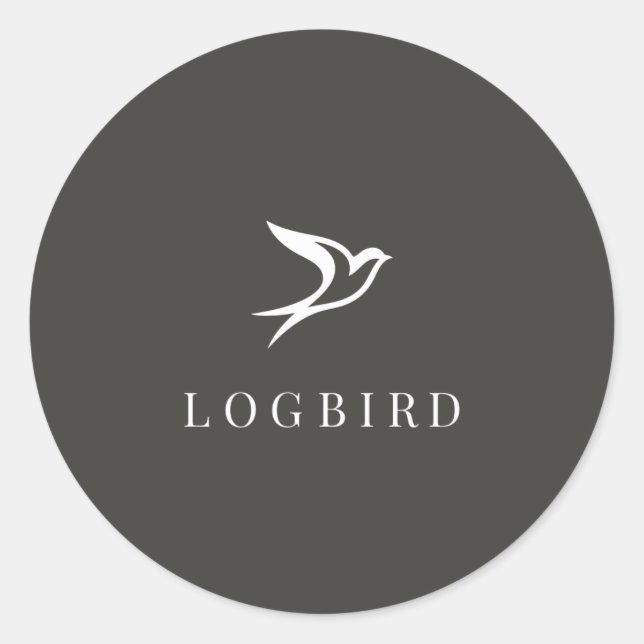 Pegatina Redonda LOGBIRD — Sticker (Anverso)