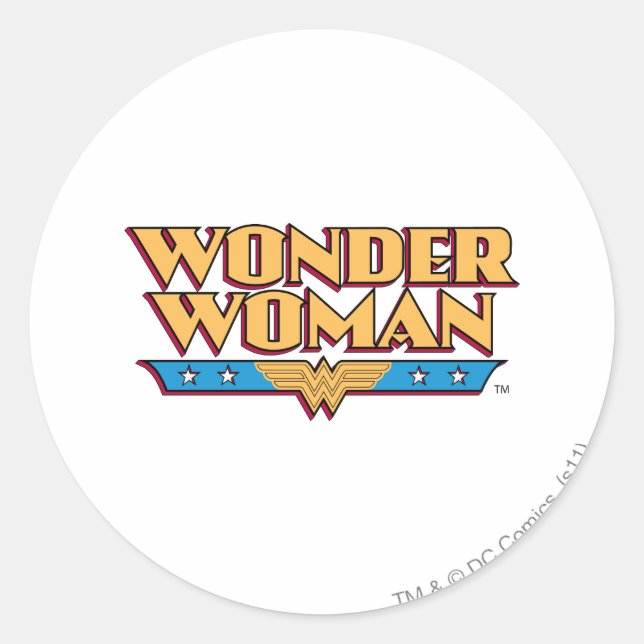 Pegatina Redonda Logo 2 de Wonder Woman (Anverso)