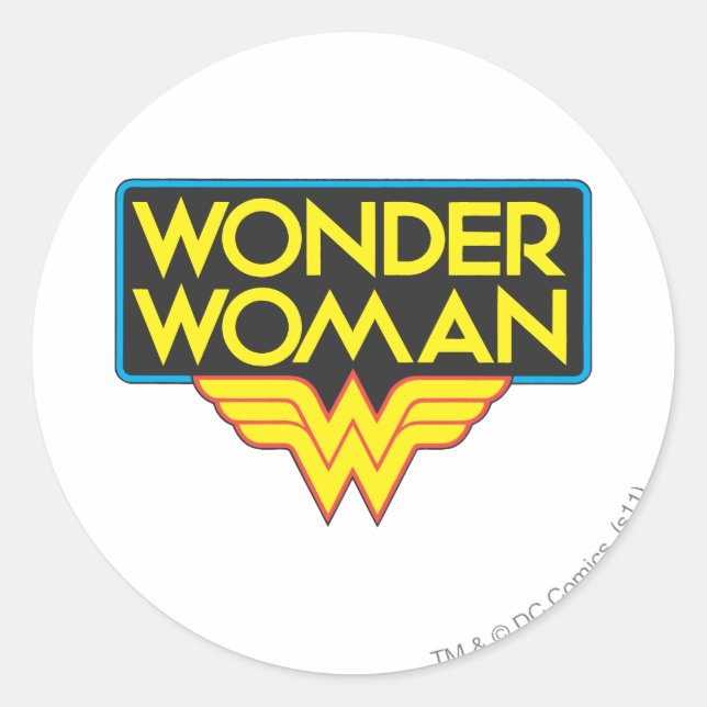 Pegatina Redonda Logo 3 de Wonder Woman (Anverso)