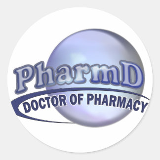 Pegatina Redonda LOGO AZUL DE PharmD - MÉDICA DE FARMACIA