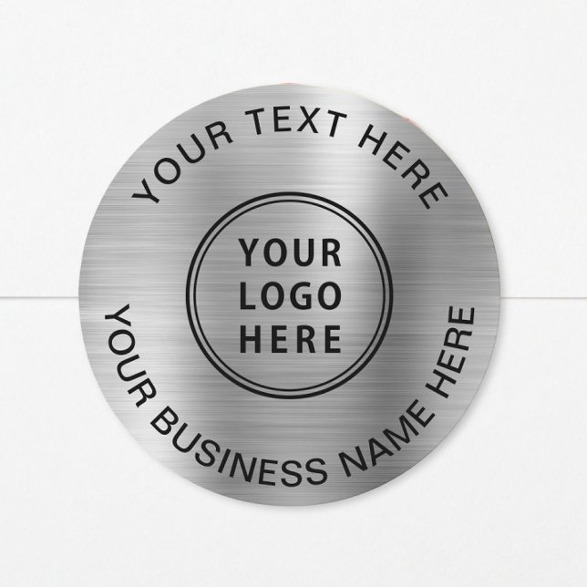 Pegatina Redonda Logo Business Plata (Subido por el creador)
