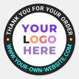 Pegatina Redonda Logo de 20 Personalizados, Round Business Gracias 