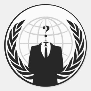 Pegatina Redonda Logo de Anonymous International