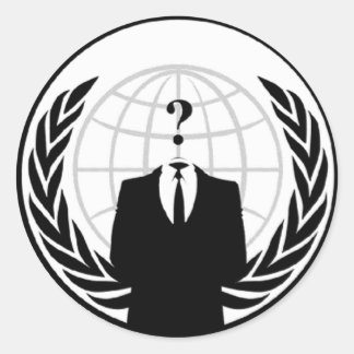 Pegatina Redonda Logo de Anonymous International