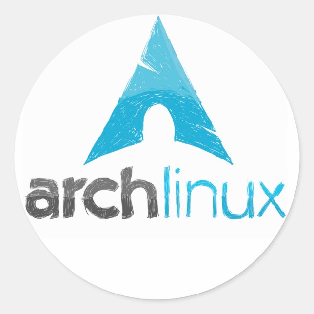 Pegatina Redonda Logo de Arch Linux (Anverso)