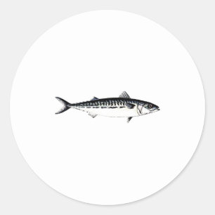 Pegatina Redonda Logo de Atlantic Mackerel