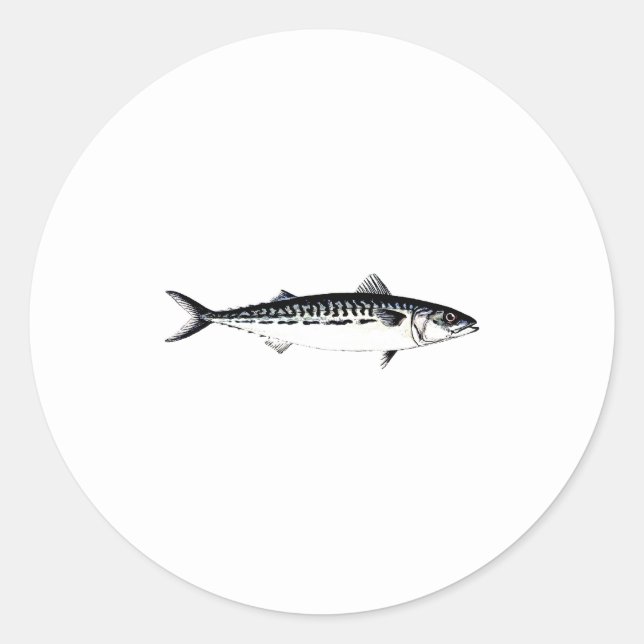 Pegatina Redonda Logo de Atlantic Mackerel (Anverso)