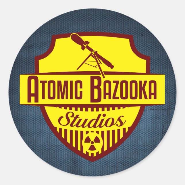 Pegatina Redonda Logo de Bazooka Atómica (Anverso)
