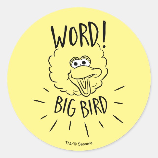 Pegatina Redonda Logo de Big Bird Skate - ¡Palabra! Gran Bird (Anverso)