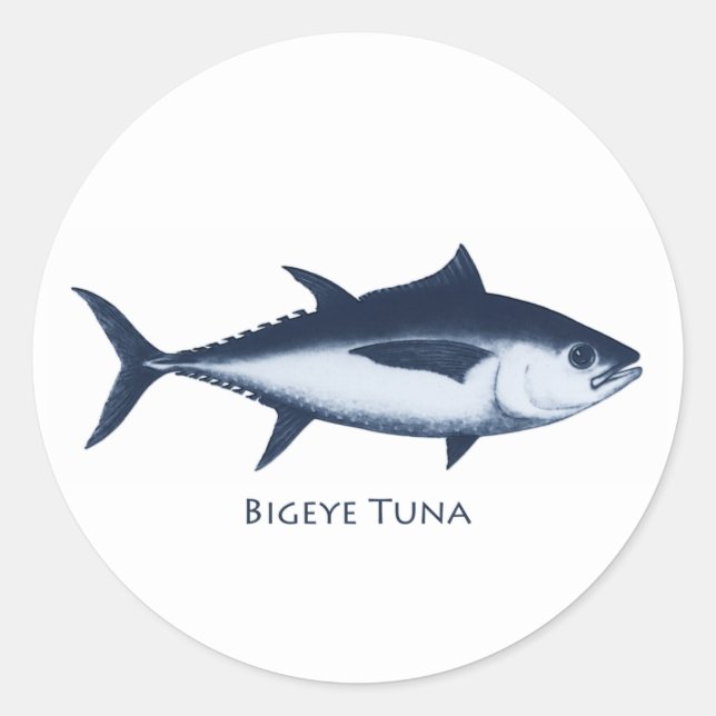 Pegatina Redonda Logo de Bigeye Tuna (Anverso)