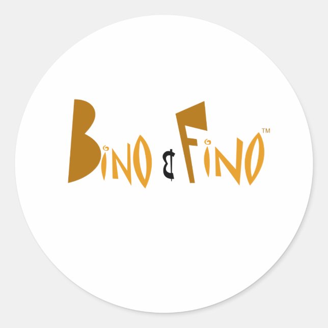 Pegatina Redonda Logo de Bino y Fino (Anverso)