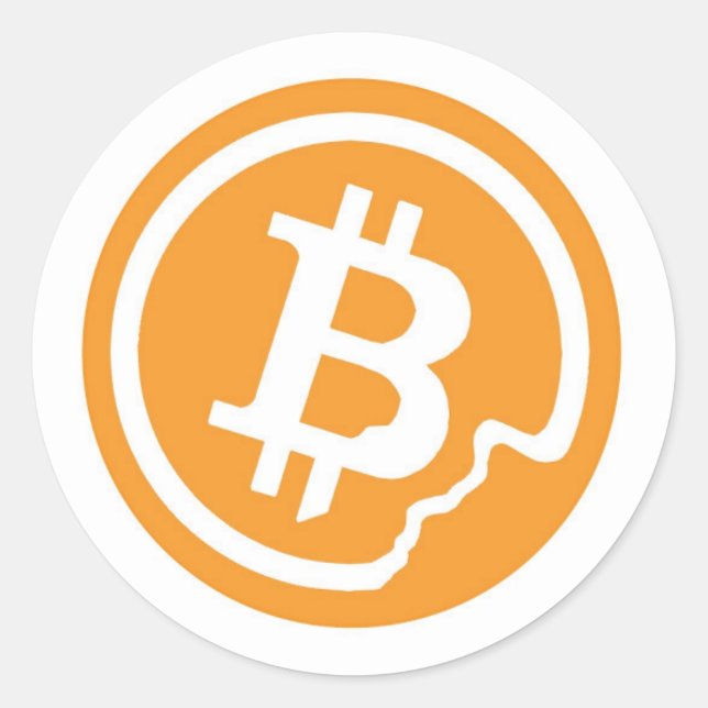 Pegatina Redonda Logo de Bitcoin (Anverso)