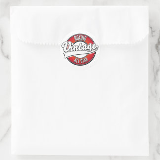 Pegatina Redonda Logo de Boxing Vintage All
