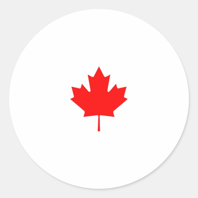 Pegatina Redonda Logo de Canada Maple Leaf (Anverso)