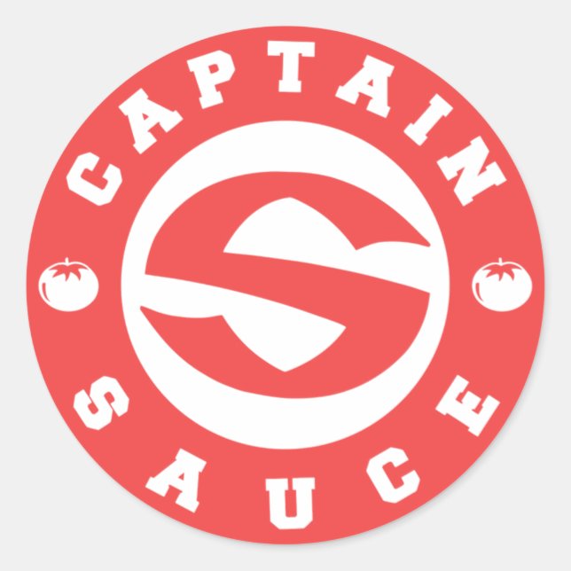 Pegatina Redonda Logo de Captainsauce (Anverso)