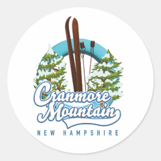 Pegatina Redonda Logo de Cranmore Mountain New Hampshire Ski