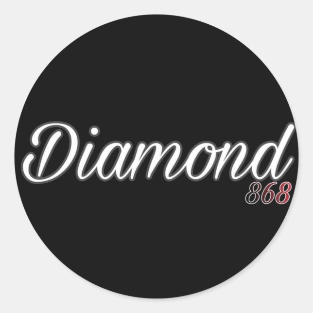 Pegatina Redonda Logo de Diamond 868 (Anverso)