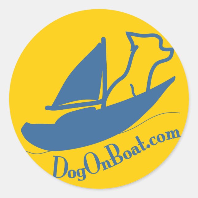 Pegatina Redonda Logo De Dog On Bot (Anverso)