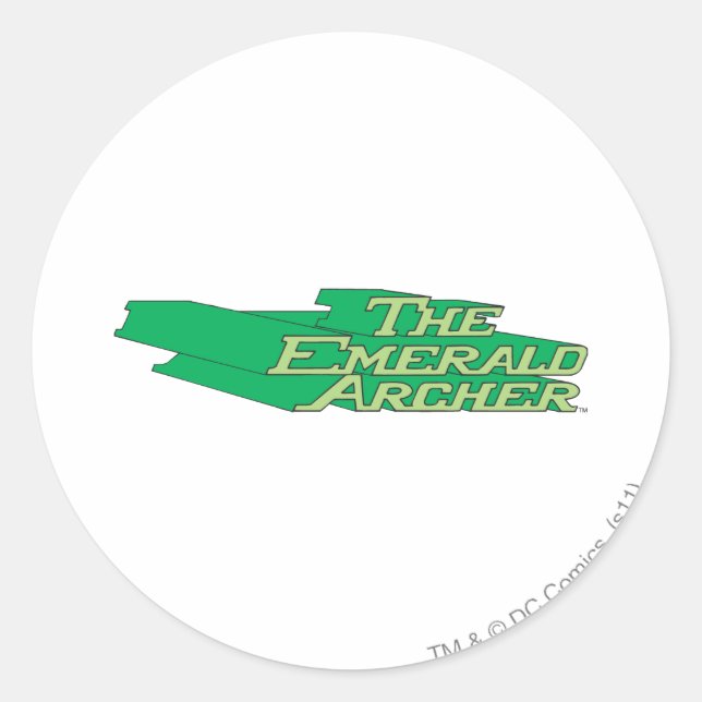 Pegatina Redonda Logo de Emerald Archer (Anverso)