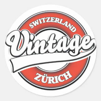 Pegatina Redonda Logo de estilo antiguo de Suiza Zúrich