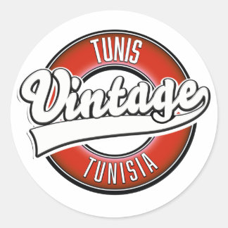 Pegatina Redonda Logo de estilo antiguo de Túnez