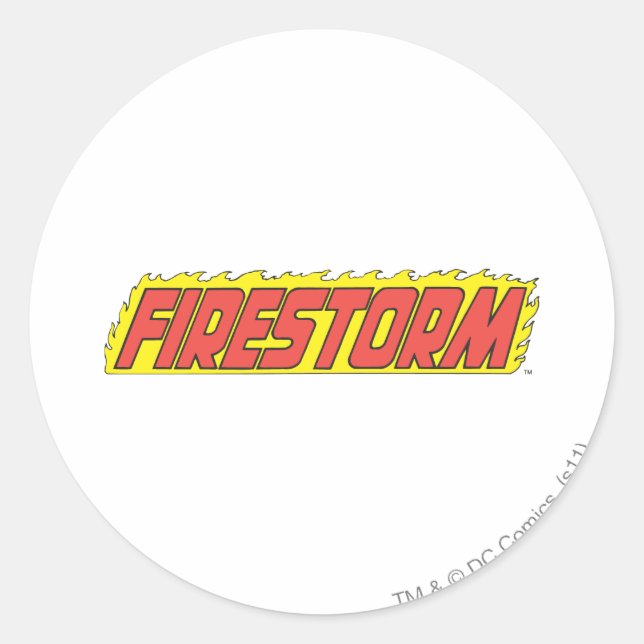 Pegatina Redonda Logo de Firestorm (Anverso)