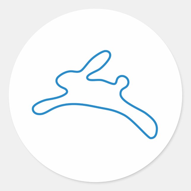 Pegatina Redonda Logo de Freenet Bunny (Anverso)