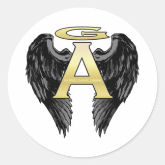 Pegatina Redonda Logo de Gabriel Angel Design Wings