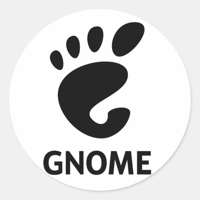 Pegatina Redonda Logo de GNOME (Anverso)