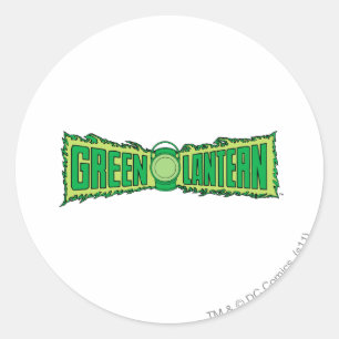 Pegatina Redonda Logo de Green Lantern con linterna
