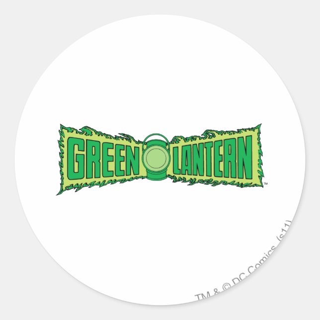 Pegatina Redonda Logo de Green Lantern con linterna (Anverso)