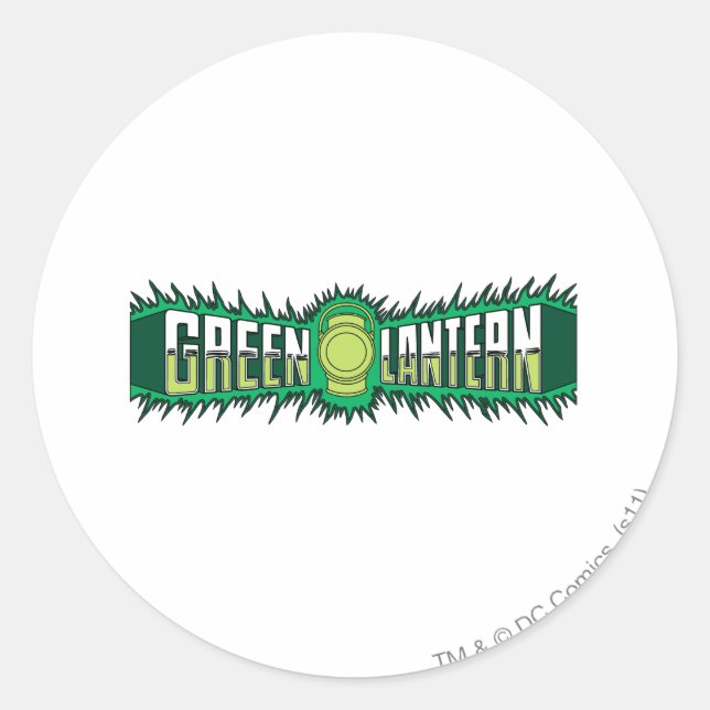 Pegatina Redonda Logo de Green Lantern - Las llamas verdes (Anverso)