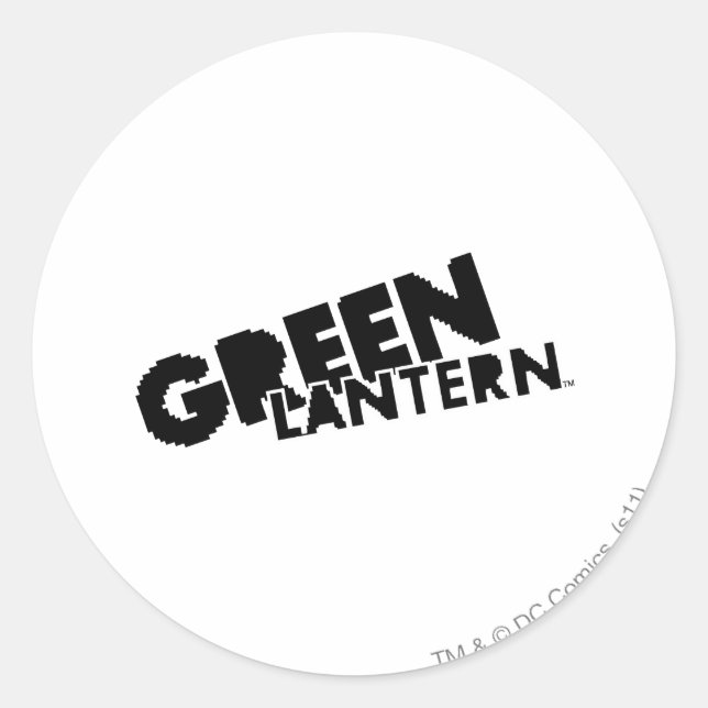 Pegatina Redonda Logo de Green Lantern - Píxeles (Anverso)
