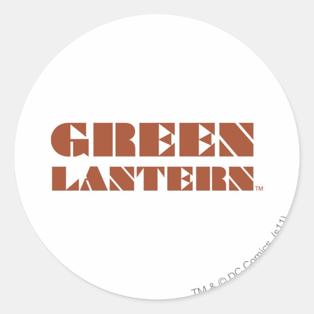 Pegatina Redonda Logo de Green Lantern - Tan (Anverso)