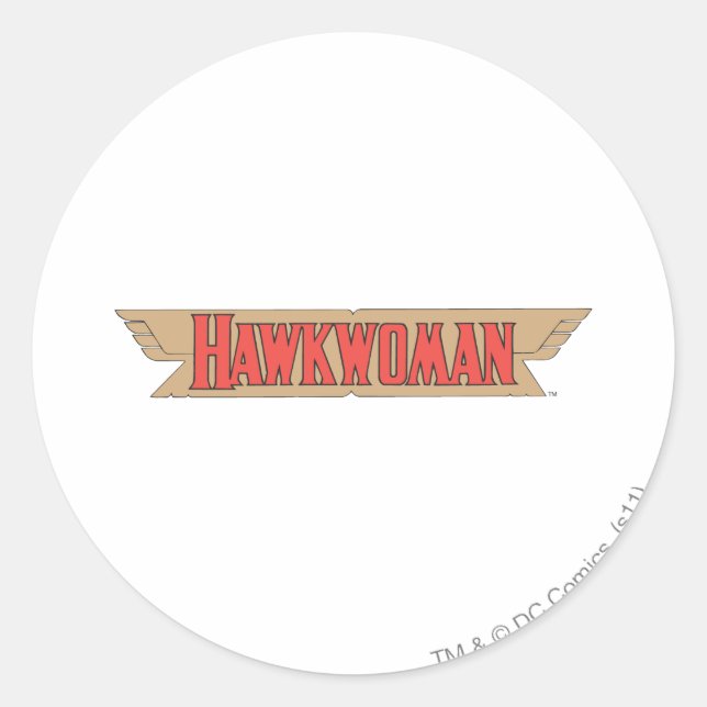 Pegatina Redonda Logo de Hawkwoman (Anverso)
