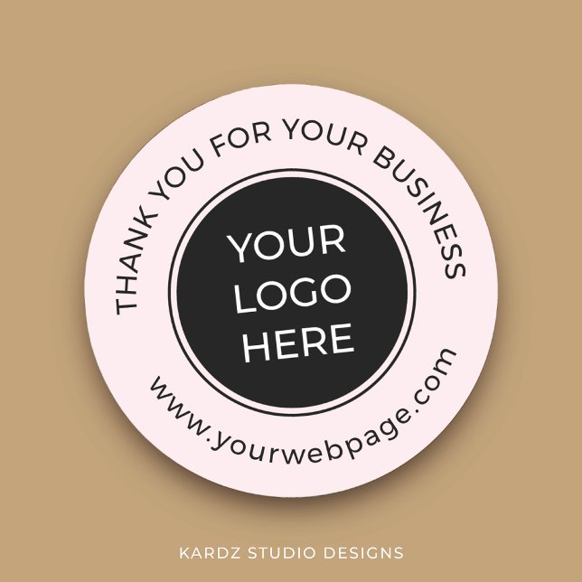 Pegatina Redonda Logo de IPnk Black Gracias a negocios (Add your logo and web page for a branded look in your packages with these stickers.)