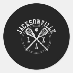 Pegatina Redonda Logo de Jacksonville Lacrosse Lax