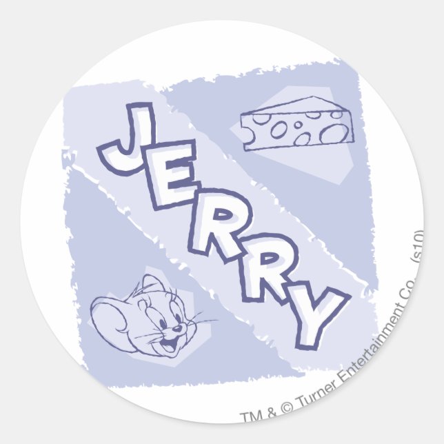 Pegatina Redonda Logo de Jerry Blue Cheese (Anverso)