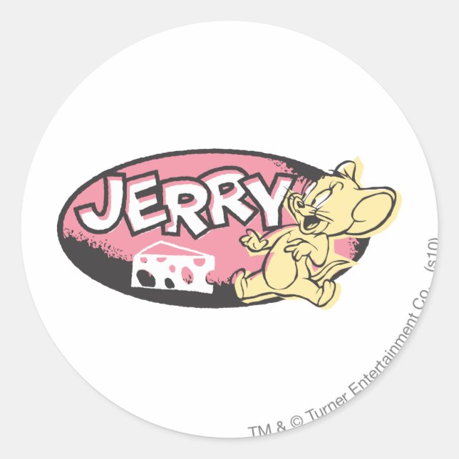 Pegatina Redonda Logo de Jerry Cheese (Anverso)