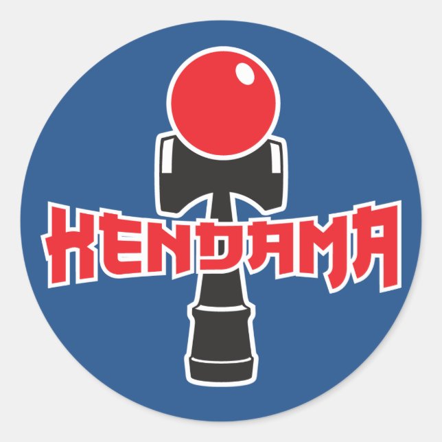 Pegatina Redonda Logo de Kendama (Anverso)