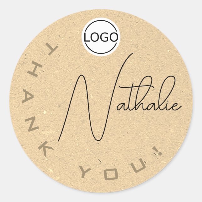 Pegatina Redonda Logo de Kraft exclusivo para crema de firma (Anverso)