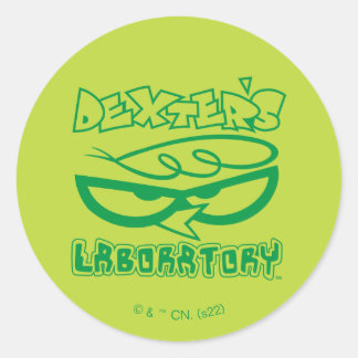 Pegatina Redonda Logo de la cara de laboratorio de Dexter