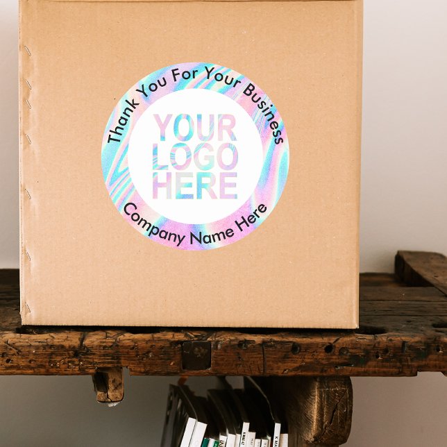 Pegatina Redonda Logo De La Compañía personalizado Con Resumen Holo (Subido por el creador)