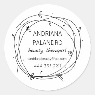 Pegatina Redonda Logo de la corona negra y blanca