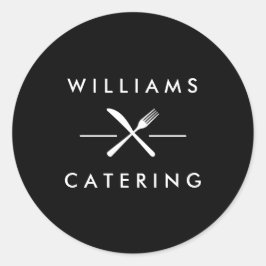 Pegatina Redonda Logo de la Cuchilla de horquilla cruzada rusa