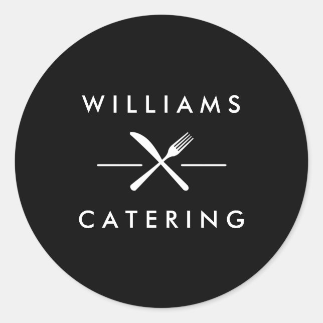 Pegatina Redonda Logo de la Cuchilla de horquilla cruzada rusa (Anverso)